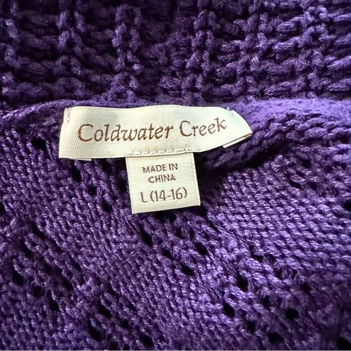 Coldwater Creek  women's size large 14-16 purple knit long cardigan