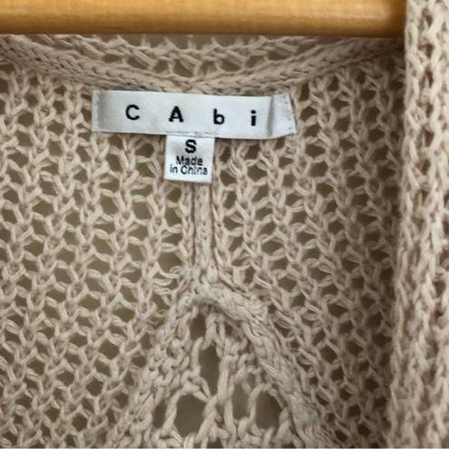 CAbi  TEACHERS PET CREAM OPEN CARDIGAN COTTON LINEN RAMIE SWEATER TOP S 287