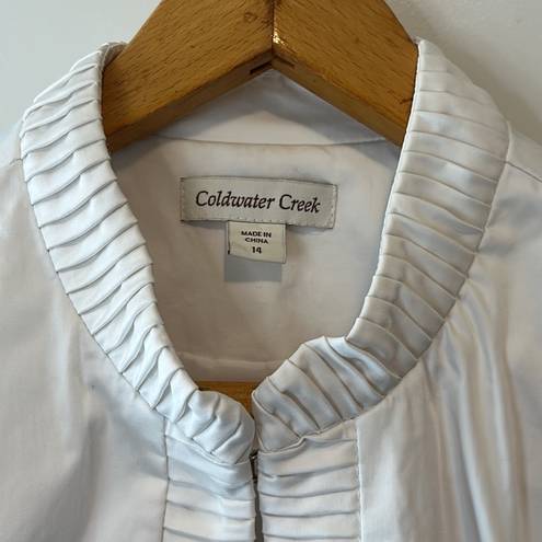 Coldwater Creek  White Spring & Summer Blazer Jacket with Pockets Size 14