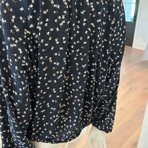 Oak + Fort  Black Floral Blouse