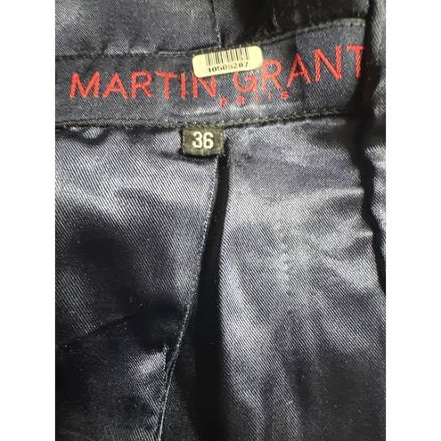 Martin Grant Paris Brocade Bomber Jacket in Blue 4 36 Womens Jacquard Coat Size undefined