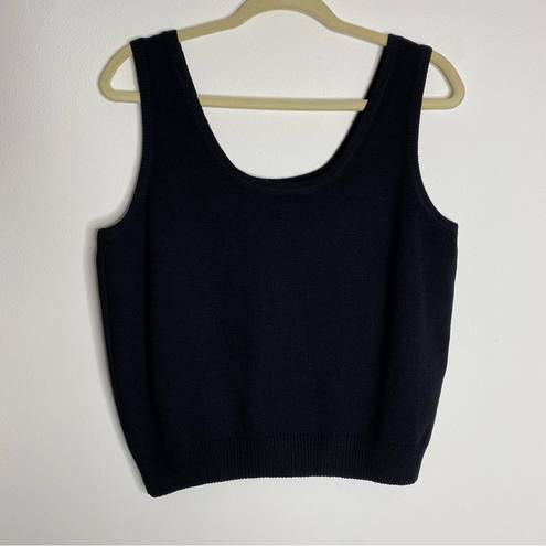 St. John  Basics Black Knit Shell Tank Size M