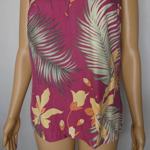 Tommy Bahama  Palm Leaves Tropical Floral Silk Tank