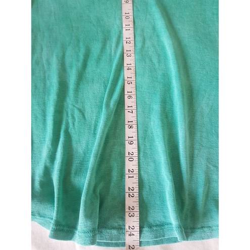 Edge Womens Blouse Sz 4 Green Frayed  V Neckline Sleeve Made in Italy  Bohemian