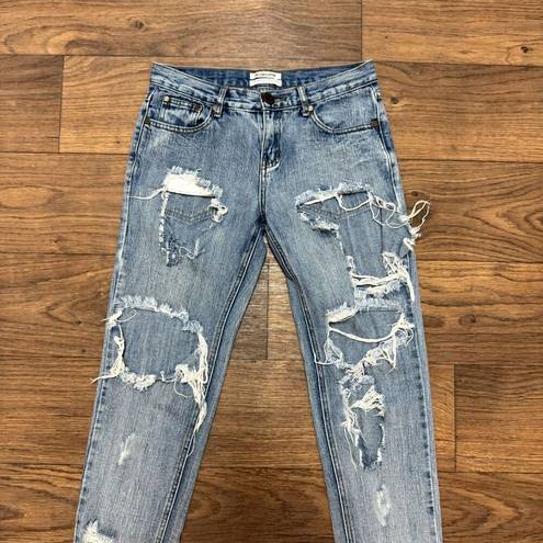 One Teaspoon  Jeans Womens Size 24 Low Rise Distressed Boyfriend Grunge Y2K