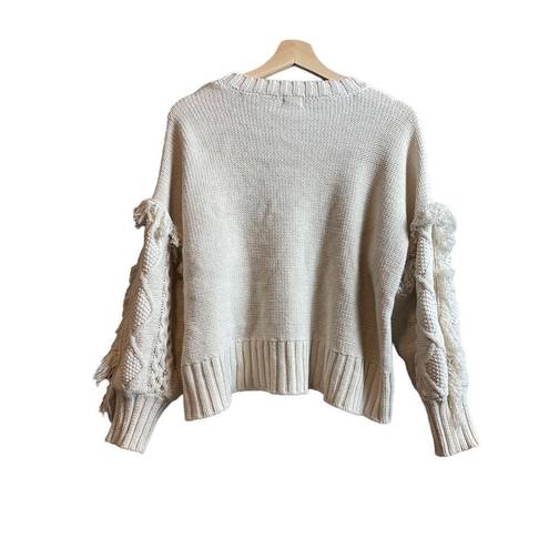 a.n.a Fringe cable knit sweater