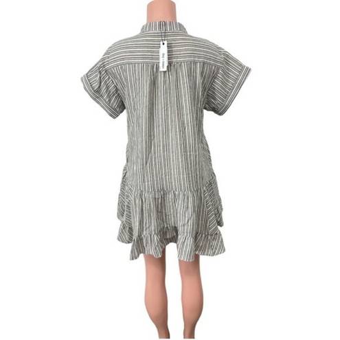 The Moon NWT Day +  Babydoll Striped Cotton Dress Lined Size SMALL