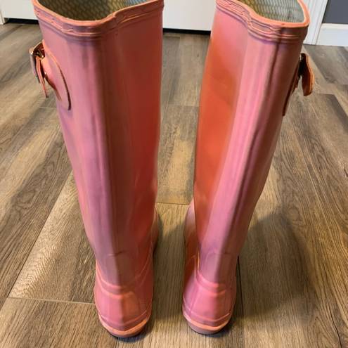 Hunter Bubblegum Pink  Boots Original Nebula Tall Rain Boots in Rhythmic Pink