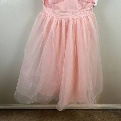 Aura  Dance On Air Tulle Midi Dress Size Medium Pink Ballet Core Fit and Flare