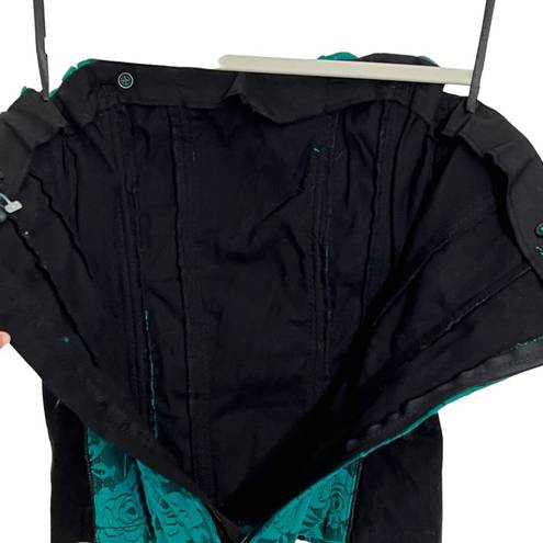 Tripp NYC  teal lace corset bustier crop top y2k