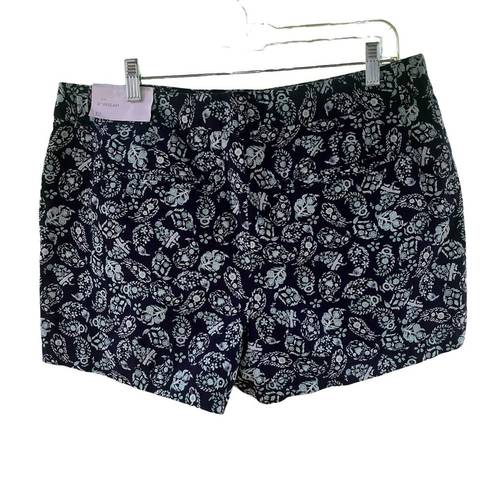 The Loft  Women's Navy And Aqua Original Chino Shorts Size 12. NEW