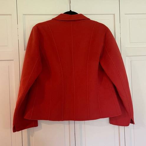 Talbots  vintage petite coral 100% wool open blazer size 8