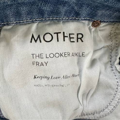 MOTHER Denim  Looker Ankle Fray in Keeping Love Alive Racer Sz 26