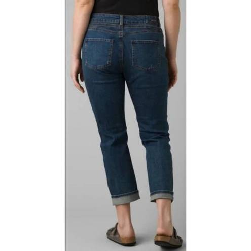 prAna NWT  Buxton Mid-Rise Button Fly Slim Boyfriend Stretch Jean 6 Blue #2639