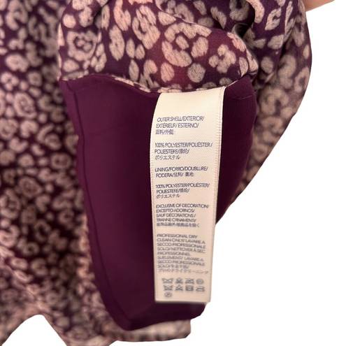 Rebecca Minkoff  Maroon Printed Ruffle Blouse Sz XS