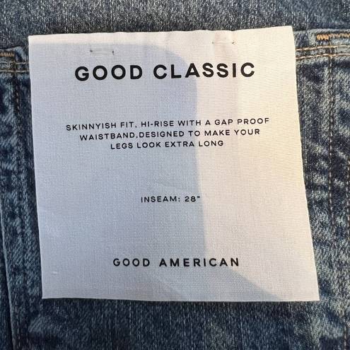 Good American  Style GCRH086TFT Good Classic Crop Raw Hem Slim Jeans Size 4/27