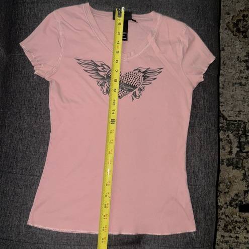 100% cotton pink v-neck shirt size Small