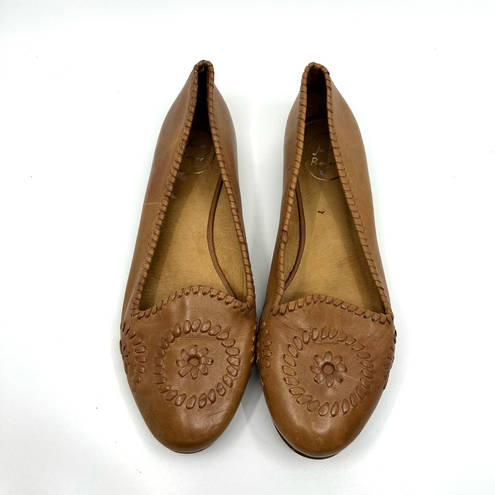 Jack Rogers  Navajo Brown Leather Flats Women's 11 US