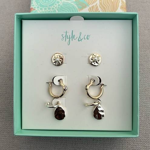 Style & Co  3-Piece Earrings Set, New in Box Retail $24.50