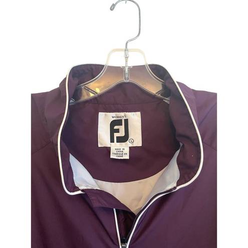 FootJoy  Windbreaker Jacket Women Size Large Purple Black Full Zip Lightweight