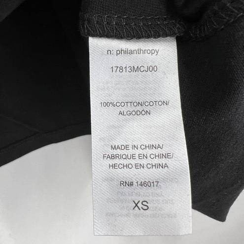 n:philanthropy Philanthropy Black Short Sleeve Tee Neck Slit XS New