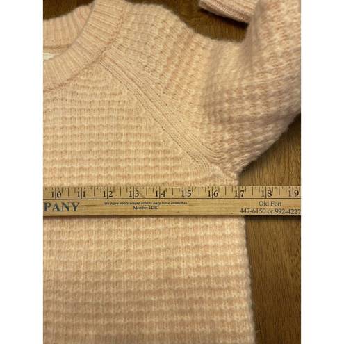 Lou & grey  Pink Waffle Knit Sweater Crewneck Alpaca/Nylon/Acrylic Size XSmall