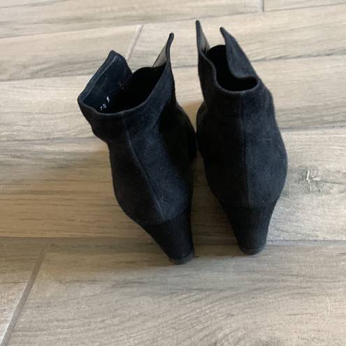 Stuart Weitzman  seamstress black suede wedge booties