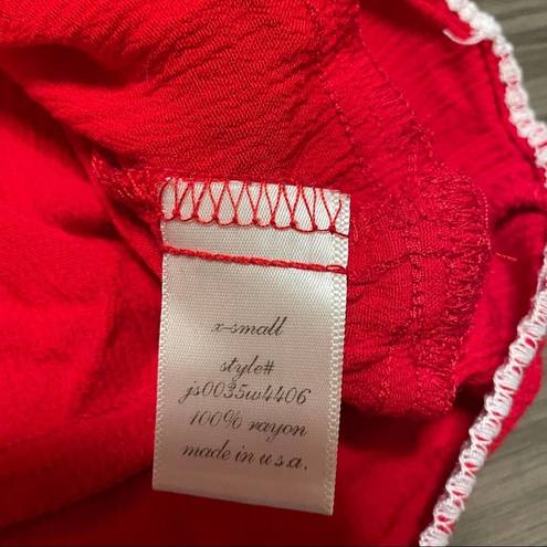 Alya Francescas  Red & White Short Sleeve Crop Top Size S