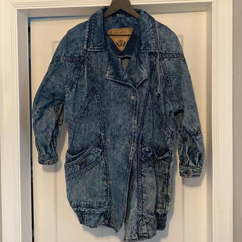 Gallery Vintage 90s Giacca Blues J.  acid wash denim tunic coat, size medium