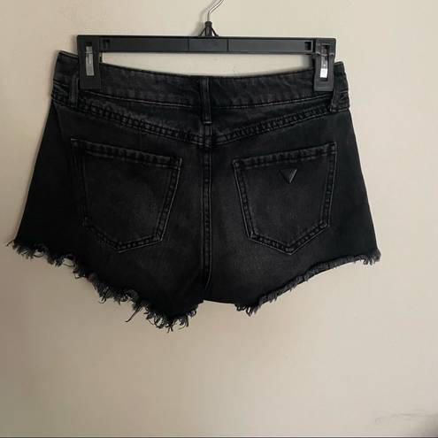 Guess  Mya Zipper Denim High Rise Shorts sz 24