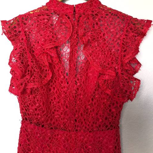 Alexis  NWT Red Lace V Neck Halley Dress XS