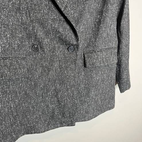 Mango MNG charcoal double button blazer jacket