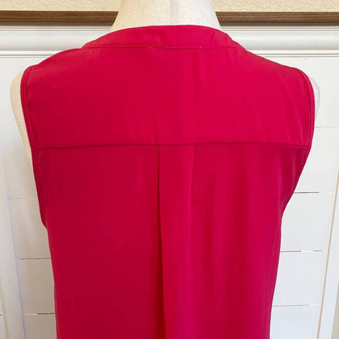 Lush Clothing LUSH V-Neck Button Front Raspberry Sleeveless Mini Dress SZ M