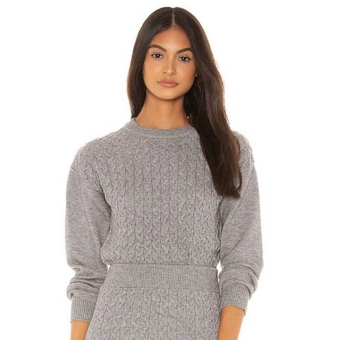 Heartloom  Asher Gray Cable Knit Cropped Sweater