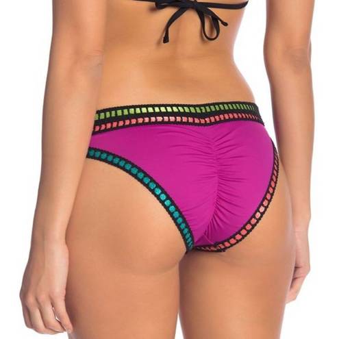 La Blanca  Magenta Crochet Cheeky Bikini Bottoms 6