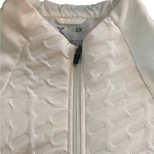 Xersion  Cream Athletic Textured Vest Sz. 3X Full Zip Pockets Casual Outdoors