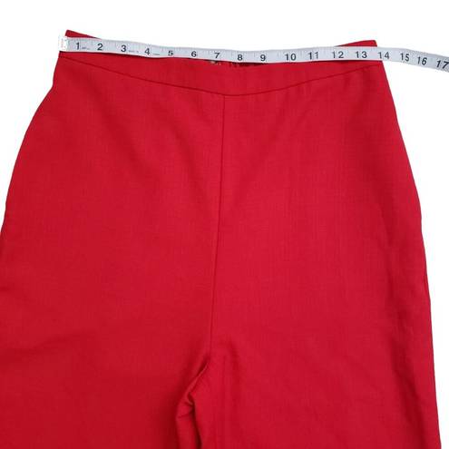 Lulus  Pants Womens Large Red High Waisted Trouser Wide Leg Pockets Office