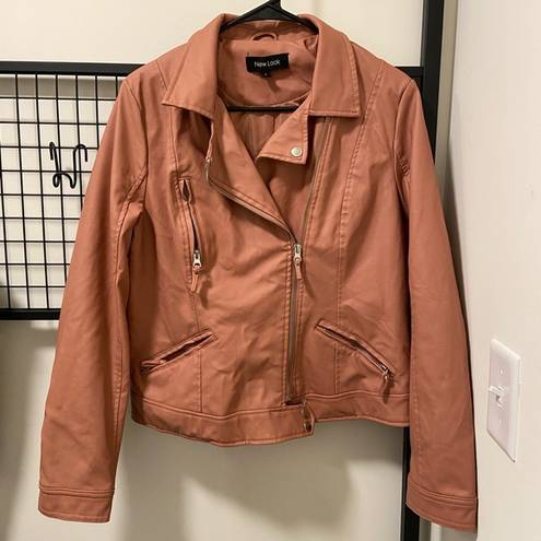 New Look NWOT |  women’s pink leather jacket — large