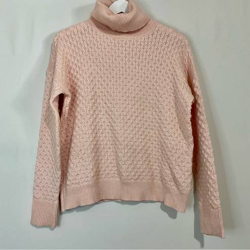 Barney’s New York Barneys New York Women’s Textured Turtleneck Sweater Pink Size Medium FLAW