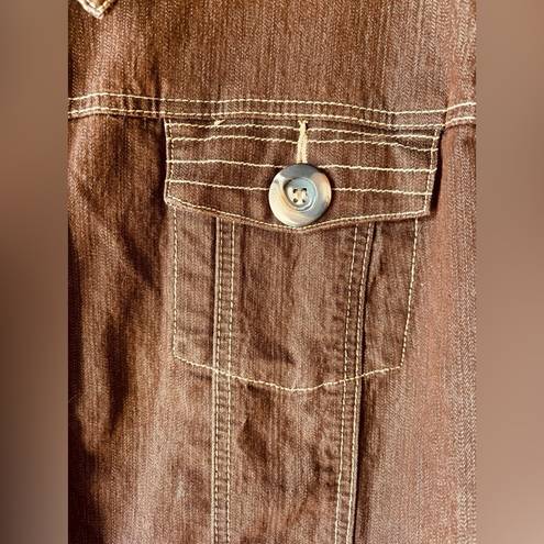 Westport  Woman Size 22/24 Brown Denim Jacket • Long Sleeved Button Up EGUC