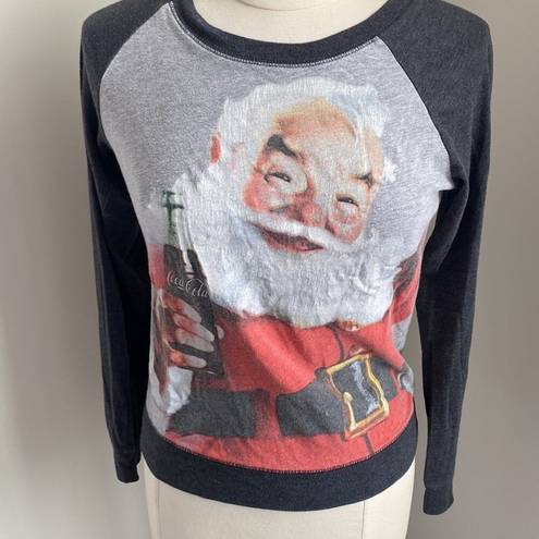 Coca-Cola VINTAGE  Santa T-Shirt Women's Size Small Long Sleeve Christmas Holiday