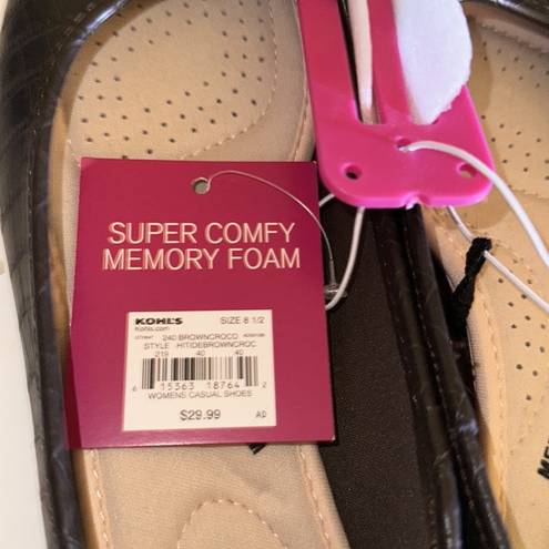 SO Women’s Memory Foam Brown Ballerina Flats New Size 8.5 🆕