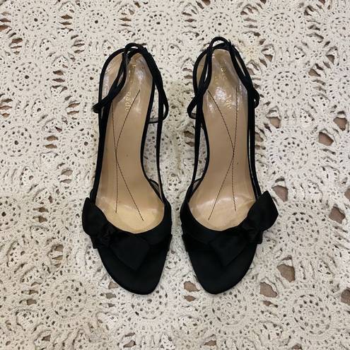 Kate Spade strappy heels black satin size 7.5