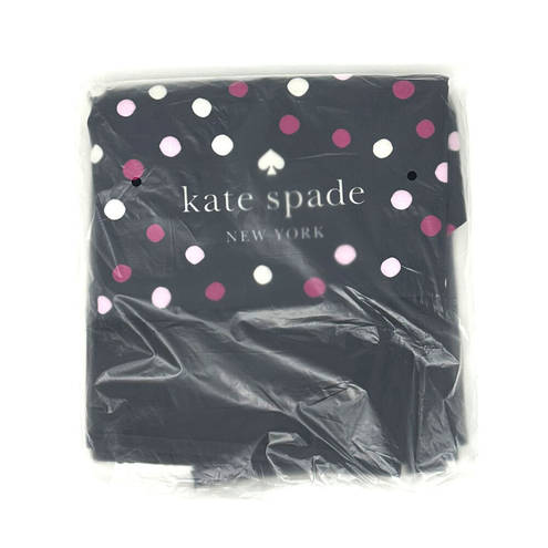 Kate Spade  Large Dot Mesh Top Tote in Black with Pink & White Polka Dots New