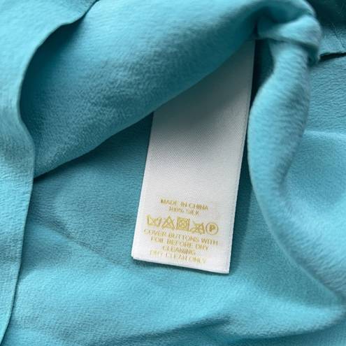 Kate Spade  New York Live Colorfully‎ Teal Blue Silk Womens 10 Sleeveless Top  **