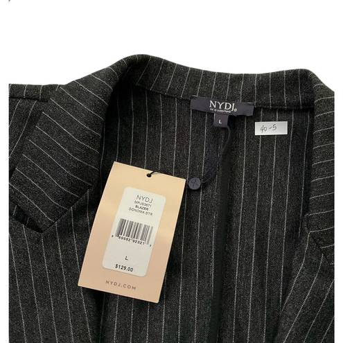 NYDJ  Dark Grey Sonoma Stripe Single Button Blazer Size L NWT 40-5