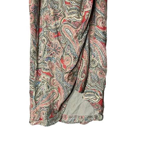 Jones New York  Signature 100% Silk Paisley Wrap Style Skirt Size 4 NWT