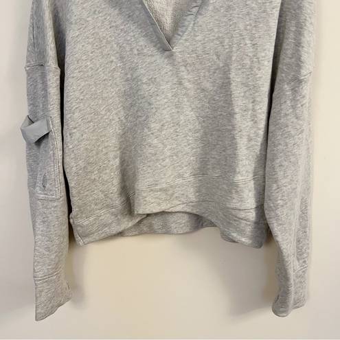 Free People Movement  Gray Collared Pullover Sweatshirt Cotton Size Small