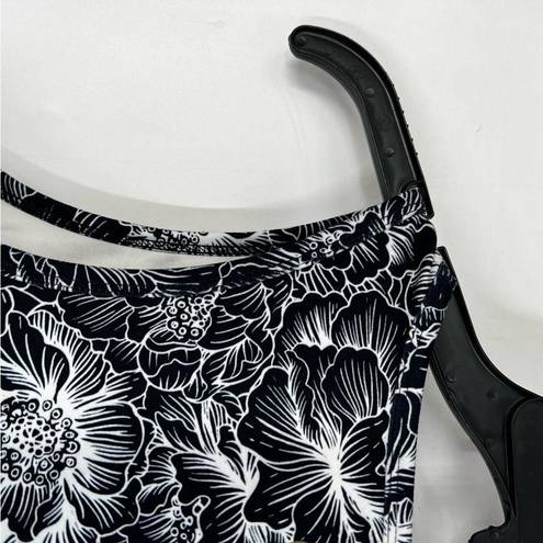 Balance Collection  floral black and white athletic tank size large