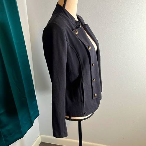 Tommy Hilfiger  Military Band Button Blazer Jacket Women Small Blue New NWT